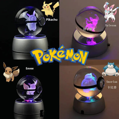 Pokemon 3d Crystal Ball Pikachu Figure